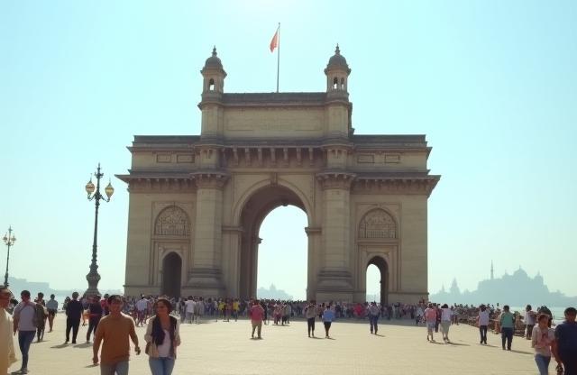 View of the Gateway of India in Mumbai, a potential filming location.